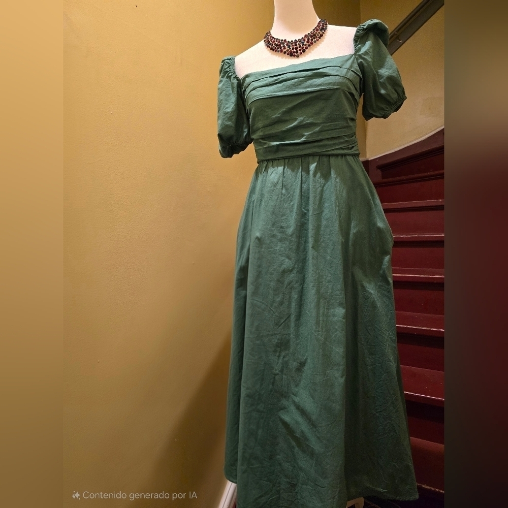 O.P.T Elegant Green Off-Shoulder Dress
